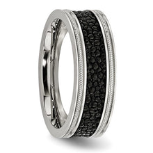 Load image into Gallery viewer, Chisel Stainless Steel Polished with Genuine Stingray Textured 8mm Band