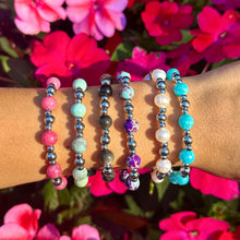 Load image into Gallery viewer, Rose Quartz Silver Day By Day Beaded Bracelet - TJazelle