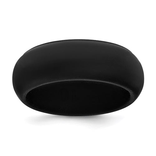 Black Silicone Domed 8mm Band