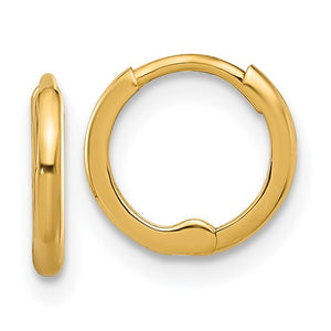 Polished Huggie Hoops - 14K Gold