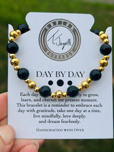 Load image into Gallery viewer, Onyx &amp; Gold Day By Day Beaded Bracelet - TJazelle