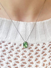 Load image into Gallery viewer, Oval Peridot Pendant Necklace - Sterling Silver