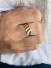 Load image into Gallery viewer, Hammered Diamond Ring - 14K Yellow Gold