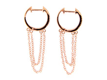 Load image into Gallery viewer, Diamond &amp; Chain Huggie Earring - 14K