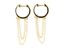 Load image into Gallery viewer, Diamond &amp; Chain Huggie Earring - 14K