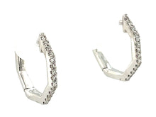 Load image into Gallery viewer, Diamond Hexagon Huggie Hoop Earrings - 14K