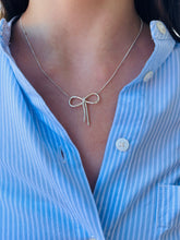 Load image into Gallery viewer, Bow Necklace - Sterling Silver