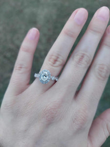 1.39 Carat Oval GIA Diamond Engagement Ring - 14K White Gold