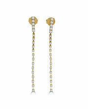 Load image into Gallery viewer, Long Diamond Dangle Earrings - 14K Yellow Gold