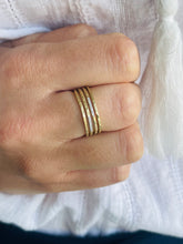 Load image into Gallery viewer, Hammered Diamond Ring - 14K Yellow Gold