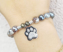 Load image into Gallery viewer, Paw CZ Silver Charm Bracelet - TJazelle