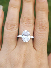 Load image into Gallery viewer, Oval &amp; Baguette Ring - Sterling Silver
