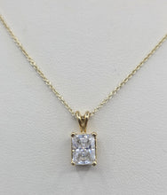 Load image into Gallery viewer, Emerald Cut CZ Pendant Necklace-14K Yellow Gold