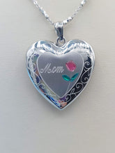Load image into Gallery viewer, Mom Rose Locket Necklace - Sterling Silver