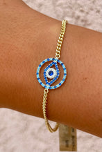 Load image into Gallery viewer, Evil Eye Bracelet - Gold Plated Sterling Silver