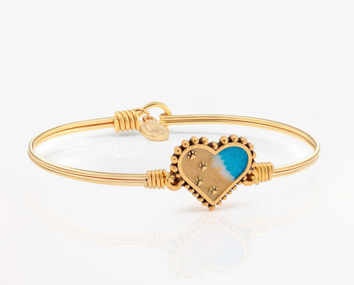 Paw Prints Heart Bangle Bracelet - Luca and Danni