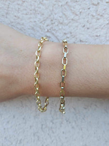 Small Box Link Gold Bracelet - 14K