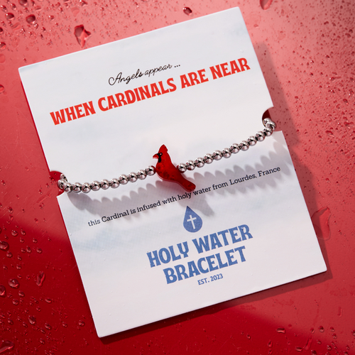 Cardinal Holy Water Stretch Bracelet in Silver