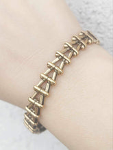 Load image into Gallery viewer, Russian Gold Flapper Bracelet - Black Crystal - Alex and Ani