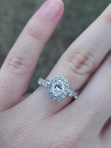 1.39 Carat Oval GIA Diamond Engagement Ring - 14K White Gold