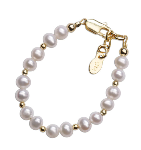 Brynn 14K Gold Plated Pearl Baby Bracelet