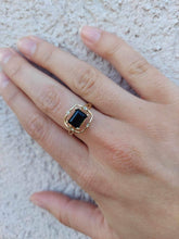 Load image into Gallery viewer, Onyx &amp; Diamond Ring -  14K White Gold