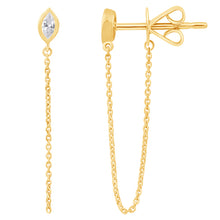 Load image into Gallery viewer, Marquise Chain Earrings With Diamonds - 14K Gold