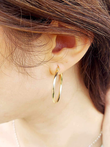 1” Classic Hoops - 14K Yellow Gold