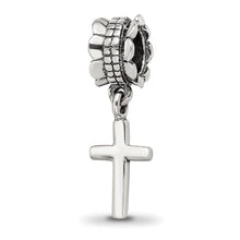 Load image into Gallery viewer, Sterling Silver Reflections Plain Cross Dangle Bead