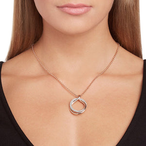 Rose Gold Plated Swarovski Curved Necklace