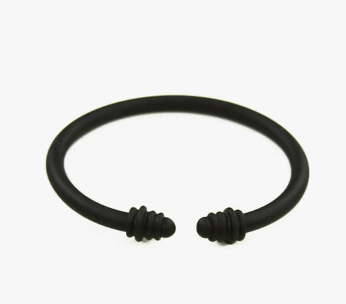 Matte Black Smooth Cable Cuff Bracelet