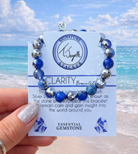 Load image into Gallery viewer, Silver Dipped Sky Blue Agate "Clarity" Stacker - TJazelle