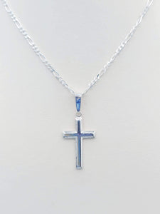 Petite Flat Cross Necklace - Sterling Silver