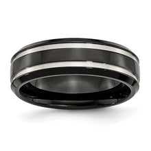 Load image into Gallery viewer, Men’s Chisel Titanium Brushed and Polished Black Band