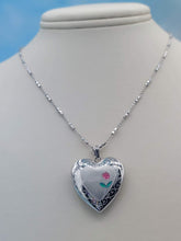 Load image into Gallery viewer, Mom Rose Locket Necklace - Sterling Silver