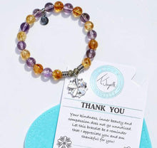 Load image into Gallery viewer, "Thank You" Flower Silver Charm Bracelet - TJazelle