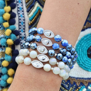 CZ Evil Eye Beaded Bracelet - TJazelle – Marie's Jewelry Store