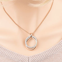 Load image into Gallery viewer, Rose Gold Plated Swarovski Curved Necklace