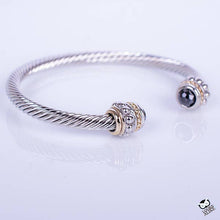 Load image into Gallery viewer, Beaded Black Cable Bangle