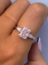Load image into Gallery viewer, Pink with Clear CZ Ring - Sterling Silver
