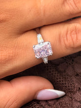 Load image into Gallery viewer, Pink with Clear CZ Ring - Sterling Silver