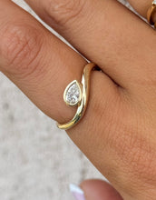 Load image into Gallery viewer, .36 Carat Pear Shaped Lab Diamond Ring - 14K Gold