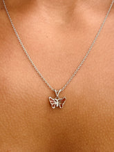 Load image into Gallery viewer, Butterfly Necklace with Orange/Red Enamel - Nicole Barr