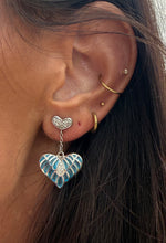Load image into Gallery viewer, Blue Enamel Drop Heart Stud Earrings - Nicole Barr