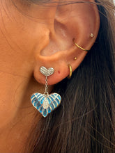 Load image into Gallery viewer, Blue Enamel Drop Heart Stud Earrings - Nicole Barr