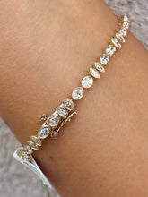 Load image into Gallery viewer, 3.44 Carat Marquise and Oval Shaped Lab Diamond Tennis Bracelet - 14K Gold