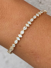 Load image into Gallery viewer, 3.44 Carat Marquise and Oval Shaped Lab Diamond Tennis Bracelet - 14K Gold