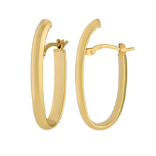 Load image into Gallery viewer, 14K Yellow Gold 12x27mm Oval Polished Hinged Back Hoops