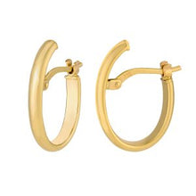 Load image into Gallery viewer, 14K Yellow Gold 11x19mm Oval Polished Hinged Back Hoops