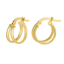 Load image into Gallery viewer, 10K Yellow Gold Split Round Polished Hoops